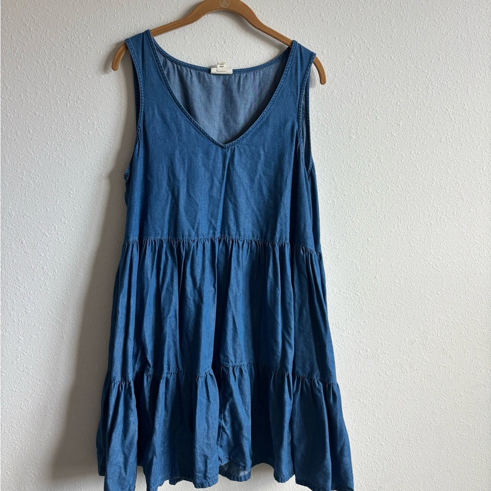 a.n.a. Blue Denim Dress